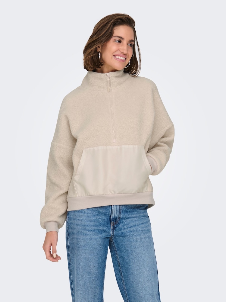 ONLY Long Sleeve Half Zip Teddy Sweatshirt - Bild 1 von 7