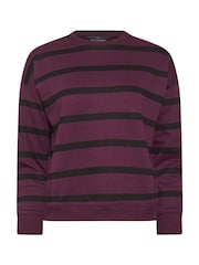 PixieGirl Petite Purple Stripe Crew Neck Sweatshirt - Image 6 of 6