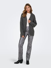 ONLY Grey Chunky Knitted Open Cardigan - Image 2 of 8