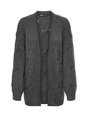 ONLY Grey Chunky Knitted Open Cardigan - Image 7 of 8