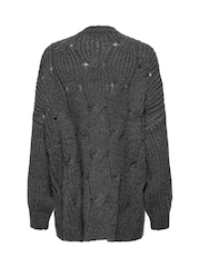 ONLY Grey Chunky Knitted Open Cardigan - Image 8 of 8
