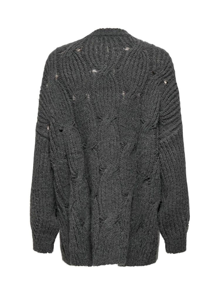 ONLY Grey Chunky Knitted Open Cardigan - Image 8 of 8 ONLY Grey Chunky Knitted Open Cardigan - Image 8 of 8