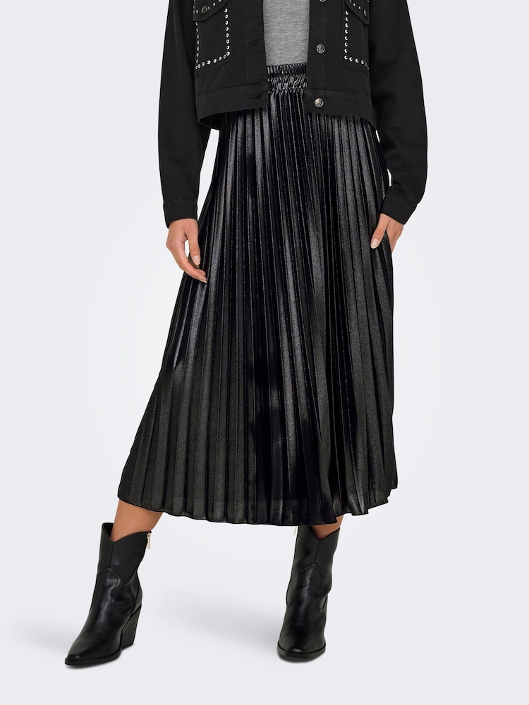 ONLY Metallic Pleated Midi Skirt - Bild 2 von 8