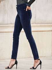 Sosandar Blue Tall Velvet Skinny Jeans - Image 4 of 6