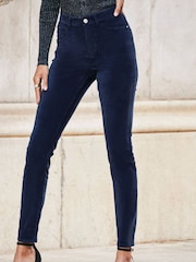 Sosandar Blue Tall Velvet Skinny Jeans - Image 5 of 6
