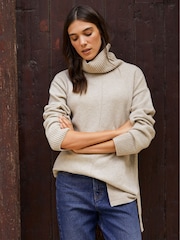 Baukjen Cream Asher Wool Blend Turtleneck Jumper - Image 1 of 5