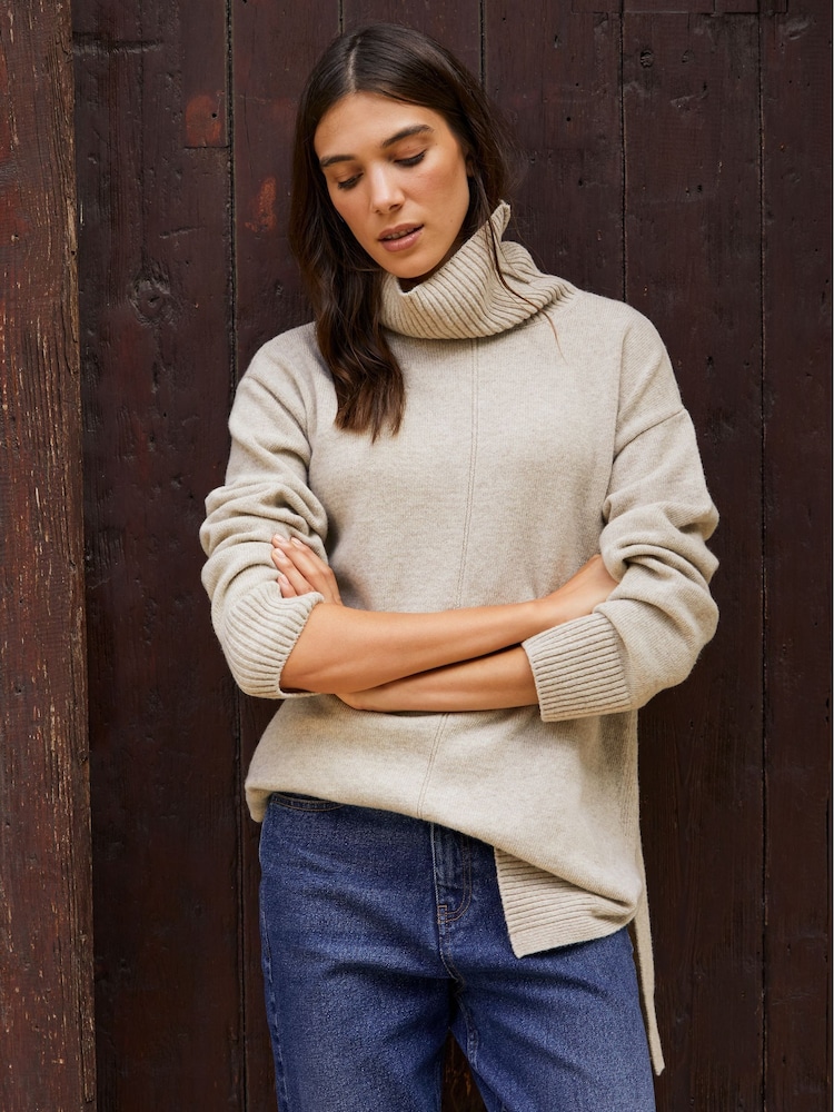 Baukjen Cream Asher Wool Blend Turtleneck Jumper - Image 1 of 5