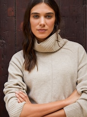 Baukjen Cream Asher Wool Blend Turtleneck Jumper - Image 2 of 5