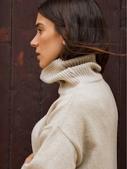 Baukjen Cream Asher Wool Blend Turtleneck Jumper - Image 3 of 5