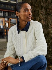 cu cabluBaukjen Cream de lână,Blend Cardigan - Image 1 of 5