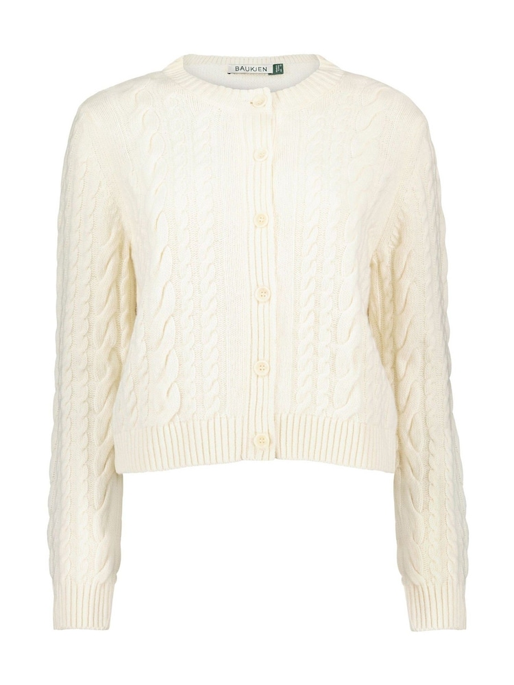 cu cabluBaukjen Cream de lână,Blend Cardigan - Image 5 of 5