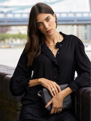 Baukjen Black Roxy Sheer Pintuck Blouse - Image 1 of 4