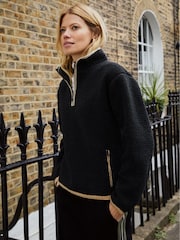 Baukjen Shelly Quarter Zip Recycled Black Fleece - Image 3 of 4