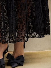 Baukjen Alice Recycled Lace Black Midi Skirt - Image 4 of 4