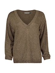 Baukjen Lyra Sparkle V-Neck Brown Jumper - Image 5 of 5