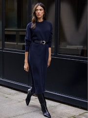Baukjen Albastru Moll Wool Blend Knitted Rochie - Image 3 of 4