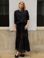 Baukjen Lumi Sparkle Stitch Detail Black Jumper - Image 3 of 5