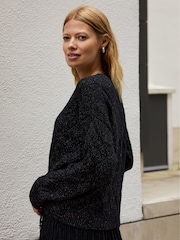 Baukjen Lumi Sparkle Stitch Detail Black Jumper - Image 4 of 5
