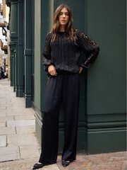 Baukjen Coline Recycled Lace Sheer Black Top - Image 2 of 4