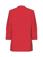 PIECES Red Ruched Sleeve Blazer - Image 5 of 5