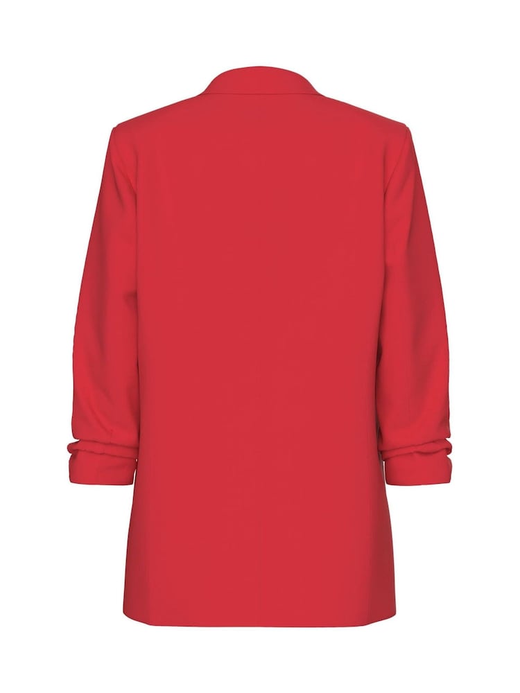 PIECES Red Ruched Sleeve Blazer - Image 5 of 5 PIECES Red Ruched Sleeve Blazer - Image 5 of 5