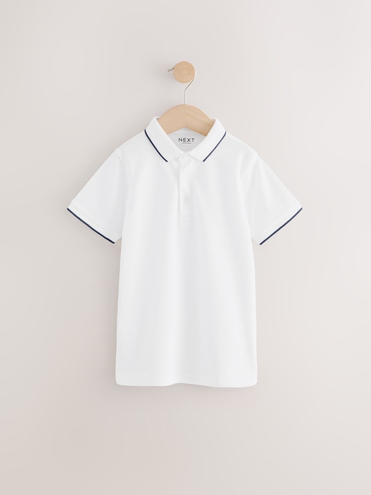 Weiß/Kobaltblau/Marineblau - Short Sleeve Polo Shirts 3 pack (3-16yrs) - Bild 2 von 7