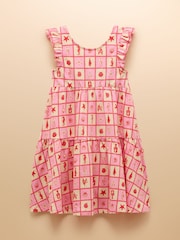 Joules Butterfly Green & Pink Frill Sleeve Print Dress Two Pack - Image 2 of 9