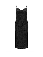 Yours Curve Black London Burn Out Velour Column Dress - Image 5 of 5