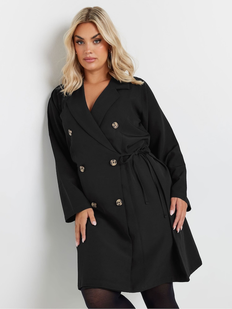 Yours Curve Black Limited Long Sleeve True Blazer Dress - Image 2 of 6