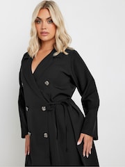 Yours Curve Black Limited Long Sleeve True Blazer Dress - Image 4 of 6