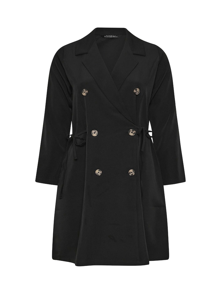 Yours Curve Black Limited Long Sleeve True Blazer Dress - Image 6 of 6