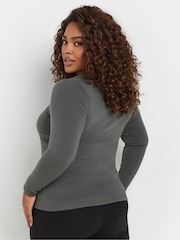Yours Curve Grey Thermal Heat Long Sleeve Top - Image 3 of 5