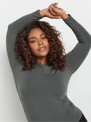 Yours Curve Grey Thermal Heat Long Sleeve Top - Image 4 of 5