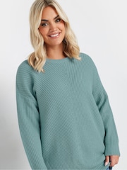 Yours Curve Blue Essential Jumper - Image 4 of 5