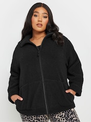 Yours Curve Black Mini Borg Fleece - Image 1 of 5