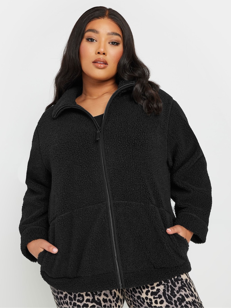 Yours Curve Black Mini Borg Fleece - Image 1 of 5