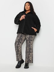Yours Curve Black Mini Borg Fleece - Image 2 of 5