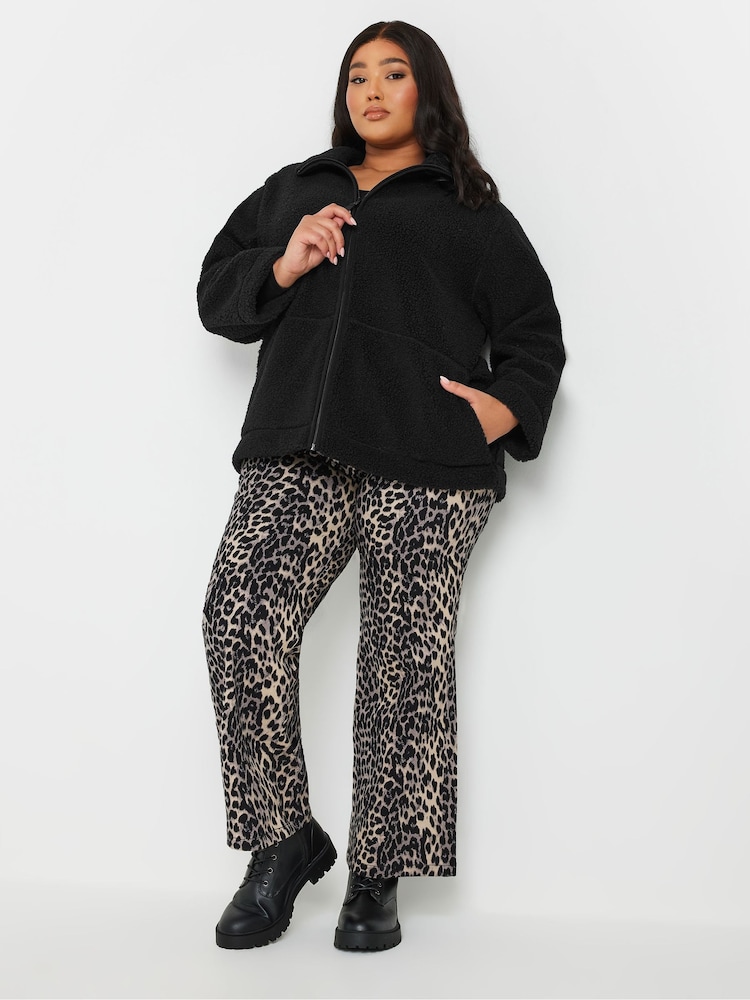 Yours Curve Black Mini Borg Fleece - Image 2 of 5