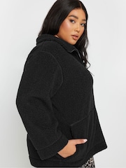 Yours Curve Black Mini Borg Fleece - Image 4 of 5