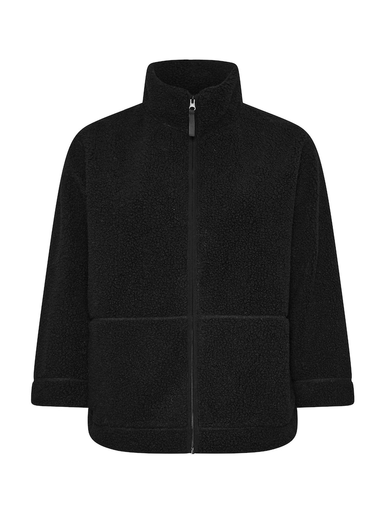 Yours Curve Black Mini Borg Fleece - Image 5 of 5