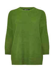 Yours Curve Green Drop Shoulder Solid Jumper - Image 5 of 5