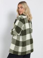 Yours Curve Green Fleece Teddy Fleece Jacket - Image 3 of 5