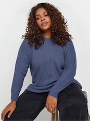 Yours Curve Blue Essential Jumper - Image 1 of 5