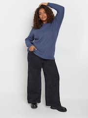 Yours Curve Blue Essential Jumper - Image 2 of 5