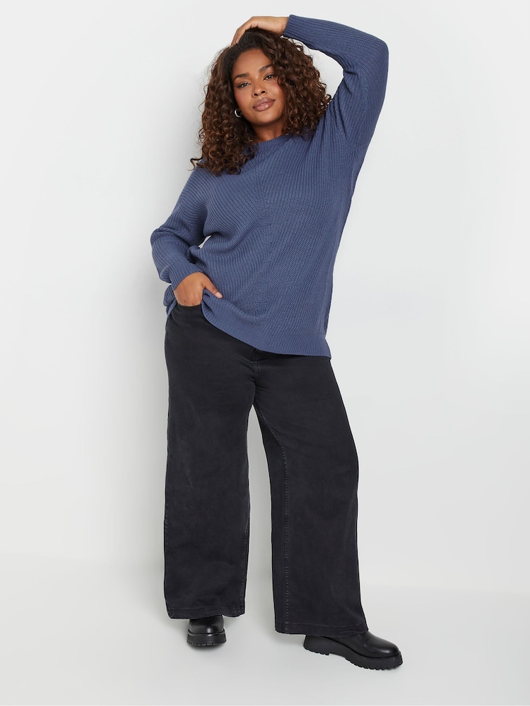Yours Curve Blue Essential Jumper - Image 2 of 5