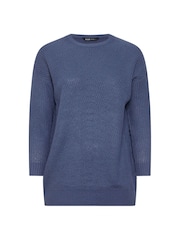 Yours Curve Blue Essential Jumper - Image 5 of 5
