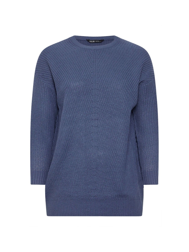 Yours Curve Blue Essential Jumper - Image 5 of 5