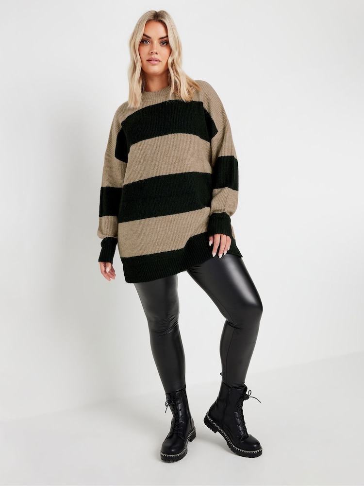 Yours Curve Black Colourblock Jumper - Image 2 of 5