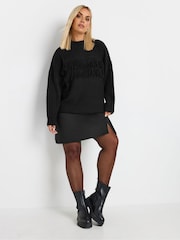 Yours Curve Black Fringe Jumper - Image 2 of 5