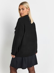 Yours Curve Black Fringe Jumper - Image 3 of 5